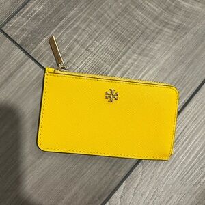 Tory Burch Yellow Zip Card Case
